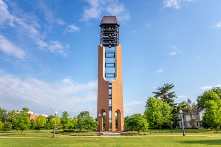 URBANA, IL/USA - JUNE 2, 2018: McFarland Carillon on the South Quad of the University of Illinois at UrbanaâChampaign.のeditorial素材