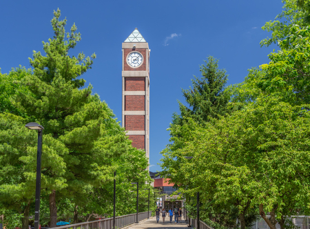 LOUISVILLE, KY/USA JUNE 3, 2018: Swain Student Activities Center and tower on the campus of the University of Louisville.のeditorial素材