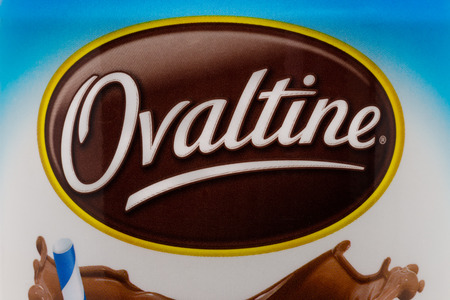 ST. PAUL, MN/USA - FEBRUARY 27, 2019: Ovaltine beverage trademark logo. Ovaltine is a brand of milk flavoring product made with malt extract.のeditorial素材