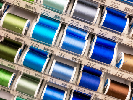 ST. PAUL, MN/USA - MARCH 3, 2019: Sulky of America spools of thread and trademark logo. Sulky is a manufacter of thread and craft supplies.のeditorial素材