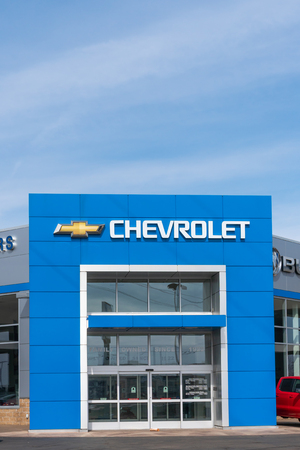 STILLWATER, MN/USA - MARCH 24, 2019: Chevrolet automobile dealership and trademark logo.のeditorial素材