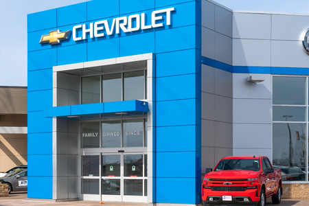 STILLWATER, MN/USA - MARCH 24, 2019: Chevrolet automobile dealership and trademark logo.のeditorial素材