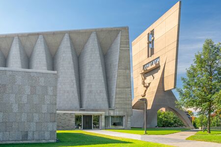 ST JOSEPH, MN/USA - SEPTEMBER 15, 2019: Saint John's Abbey Church on the campus of Saint John's University.のeditorial素材