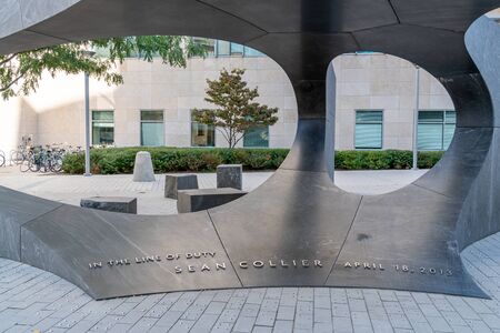 CAMBRIDGE, MA/USA - SEPTEMBER 29, 2019: Sean Collier Memorial on the campus of the Massachusetts Institute of Technology.のeditorial素材