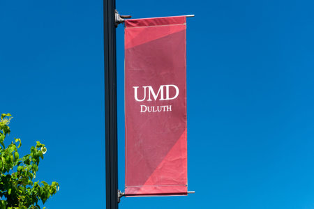 DULUTH, MN/USA - JUNE 16, 2020: University of Minnesota Duluth Bulldogs Campus Banner.