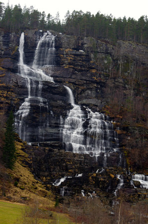 Water fall in Norwayの写真素材
