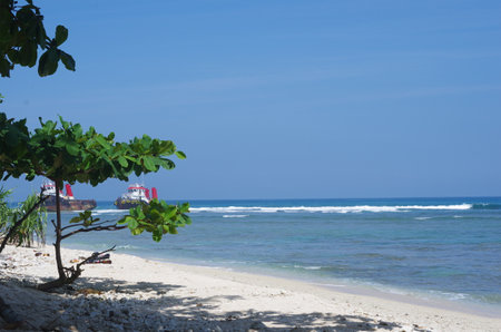 The coast near Ujung Bocur, Kruiの写真素材