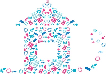 Home emblem icons setのイラスト素材