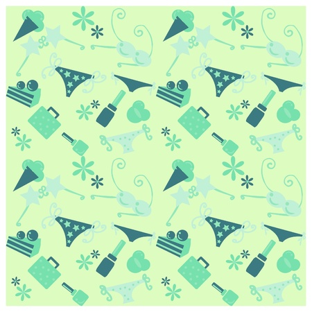 Seamless background collection of sexy girls items and accessoriesのイラスト素材