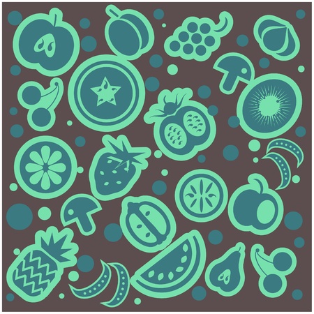 Fruit and vegetables patternのイラスト素材