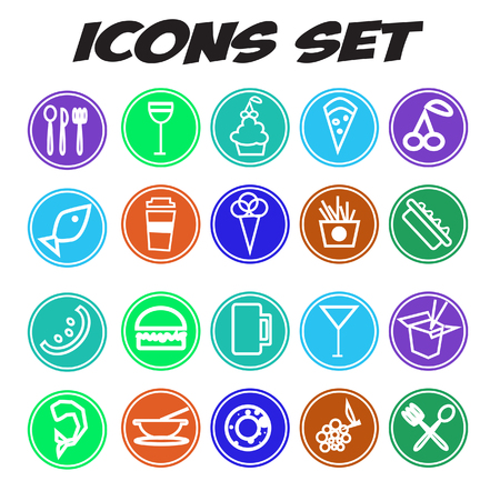 illustration of different food iconsの写真素材