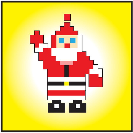 pixel santa isolated on background vectorの写真素材
