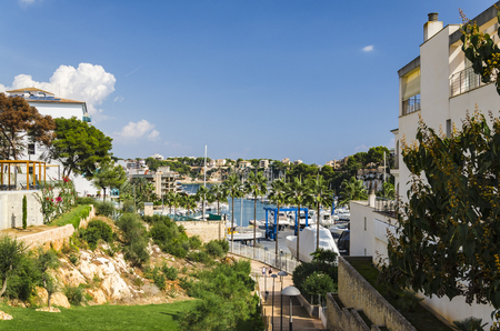 The harbour of Porto Cristo, Mallorca.の写真素材