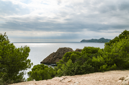 View from the lighthouse at the coast near Capdepera.の写真素材