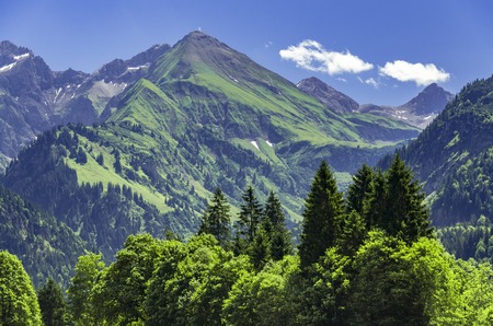 Mountains around the Stillachtal, Bavaria, Germany, at sunshine.の写真素材