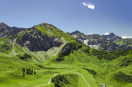 Mountain tops near the Kanzelwand.の写真素材