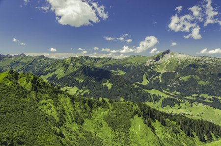 The Kleinwalsertal at beautiful weather.の写真素材