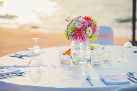 Wedding place on the beachの写真素材