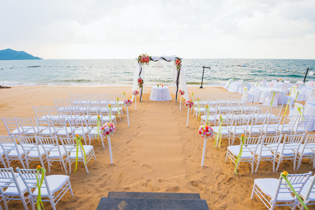 Wedding place on the beachの写真素材