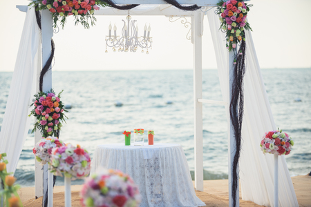 Wedding place on the beachの写真素材