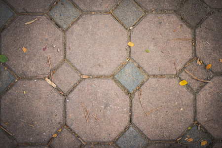 Modern hexagonal paving tiles background