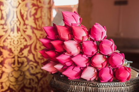 lotus for Buddhist religious ceremonyの写真素材
