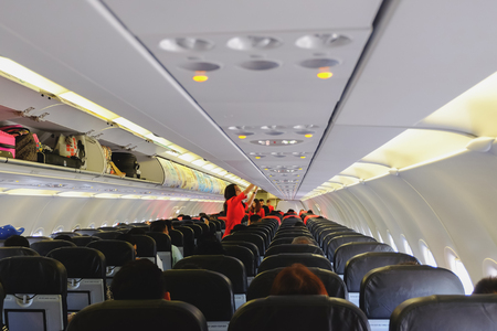 Thailand, 17 October 2016: Passengers onboard AirAsia to Hadyaiのeditorial素材
