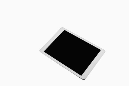 White tablet computer isolated on over white background