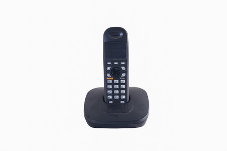 digital cordless answering system isolated on whiteの写真素材