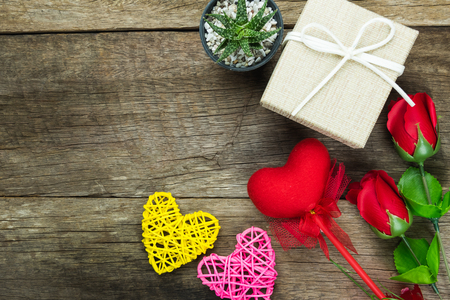 Red rose with message card.Image of Valentines dayの写真素材
