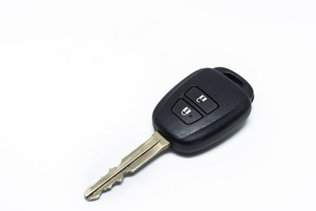 car key isolated on white backgroundの写真素材