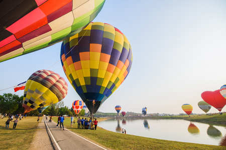CHIANGRAI, THAILAND - February 13 : International Balloon Fiesta 2016 , February 13 2016 in Singha Park, CHIANGRAI, THAILANDのeditorial素材