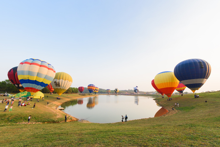 CHIANGRAI, THAILAND - February 13 : International Balloon Fiesta 2016 , February 13 2016 in Singha Park, CHIANGRAI, THAILANDのeditorial素材