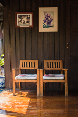 Two Chairs on a Porchの写真素材