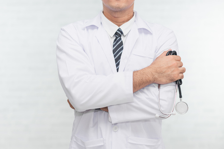 portrait of doctor on white backgroundの写真素材