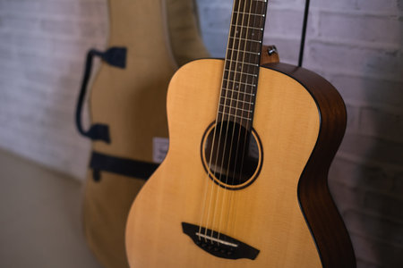close up of acoustic guitar