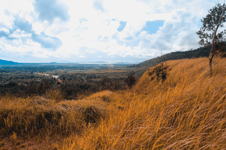 Summer mountain and blue sky. Rayong Thailand