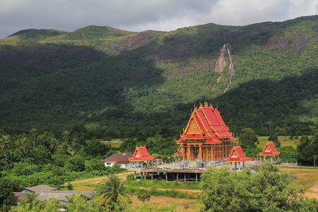 Thai temple at the mountain in thailandの写真素材