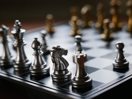 chess on the board, business concept