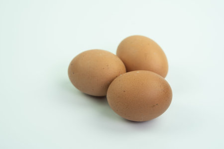 Brown Eggs Isolated on White Background