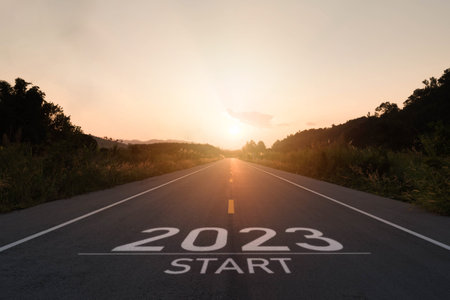 Happy new year 2023,2023 symbolizes the start of the new year. The letter start new year 2023 on the...