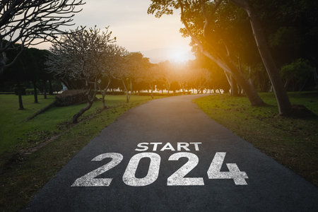 Happy new year 2024,2024 symbolizes the start of the new year. The letter start new year 2024 on the...