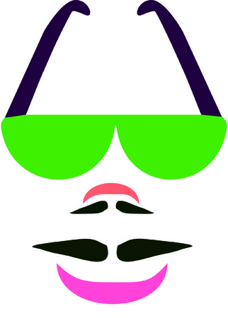 Face with glasses and beard, abstractionのイラスト素材