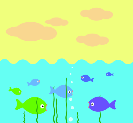 Illustration of underwaterのイラスト素材