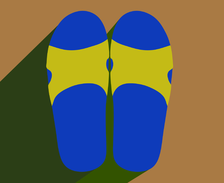 Slipper illustration with shadowのイラスト素材