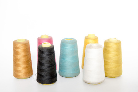 Sewing threads of various colorsの写真素材