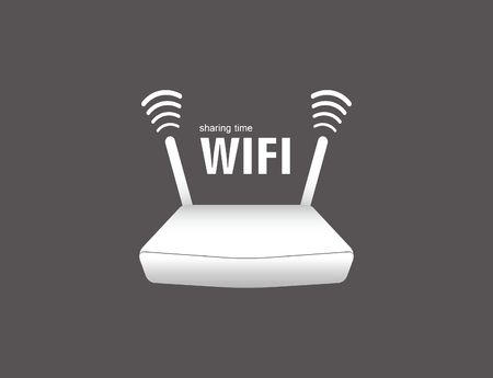 Routers transmit radio network signalsのイラスト素材