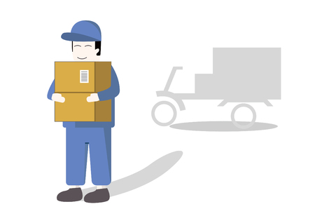 Courier delivered to your doorのイラスト素材