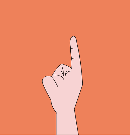 The index finger puts the first gestureのイラスト素材