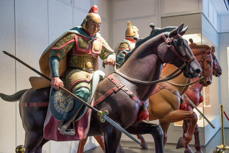 Museum of ancient soldier sculpturesのeditorial素材